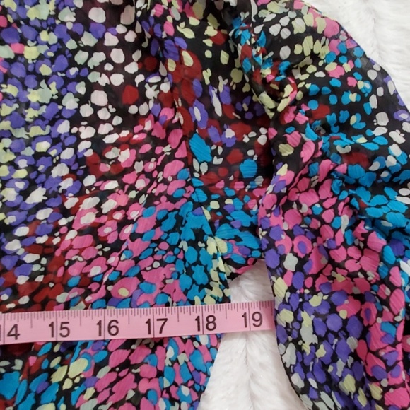 Poetry Clothing static vibrant multicolor watercolor print elasticized waist Lrg - Picture 7 of 8